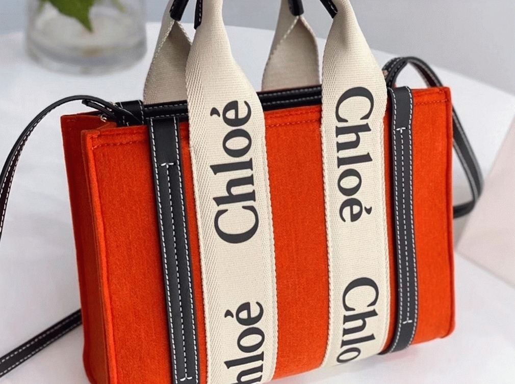 Top Quality Replica Chloe Small Woody Tote Bag In Orange Felt