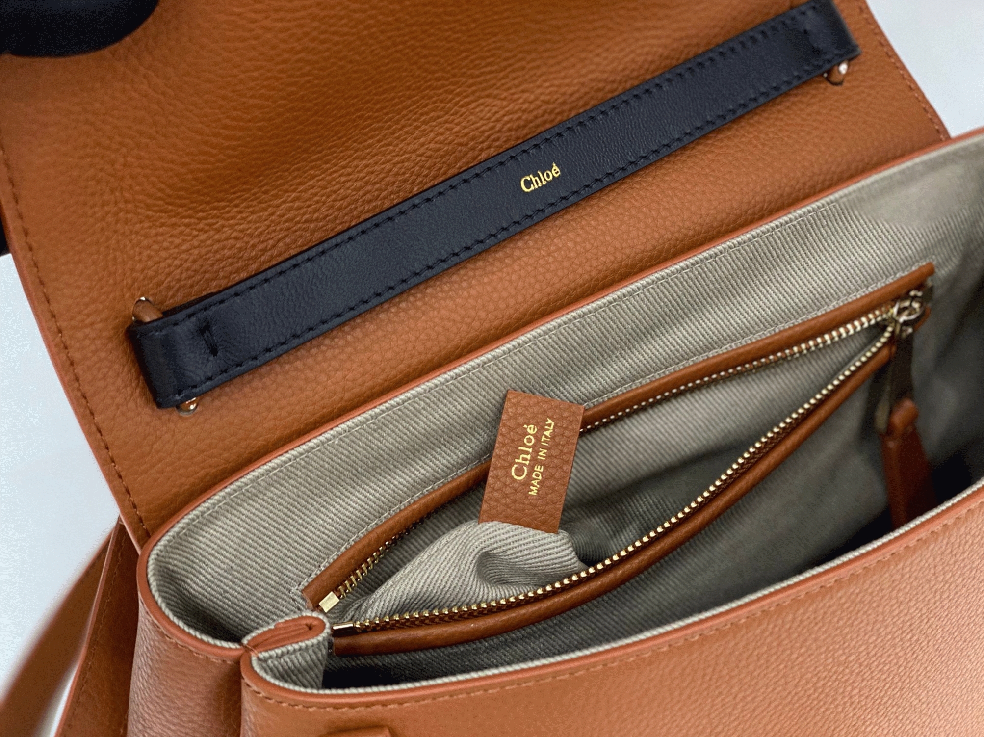 Top Quality Fake Chloe Penelope Medium Shoulder Bag in Brown Grained Calfskin