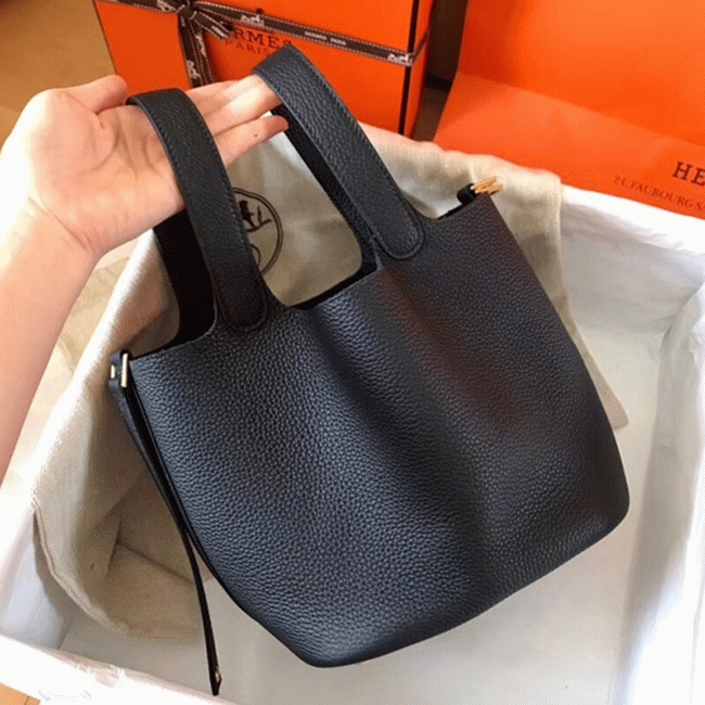 Black AAA replica H**me5 Picotin Lock 18cm handbag