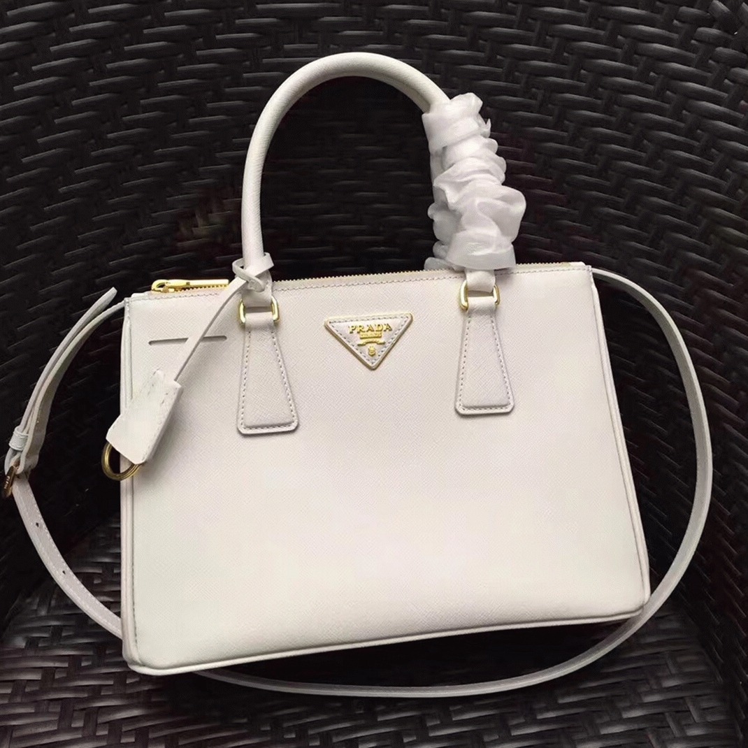White Pra*a Galleria Medium Bag Replica