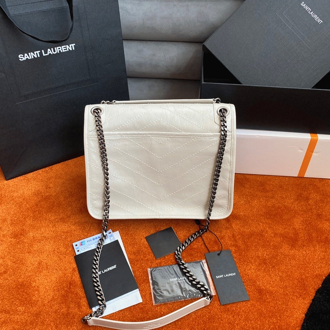 Replica Sa1nt Lau*nt Niki Medium Chain Bag White