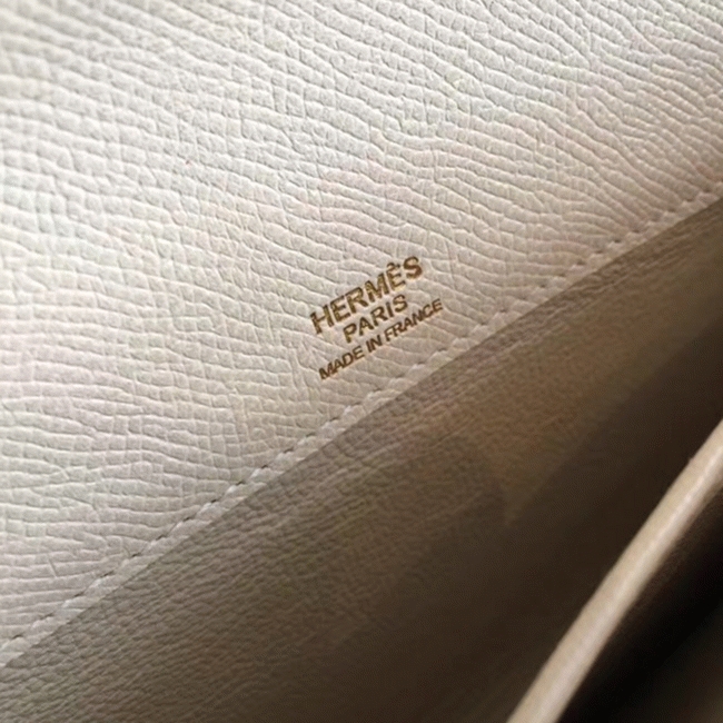 White Epsom Replica H**me5 Kelly Cut Clutch Clean Look Bag