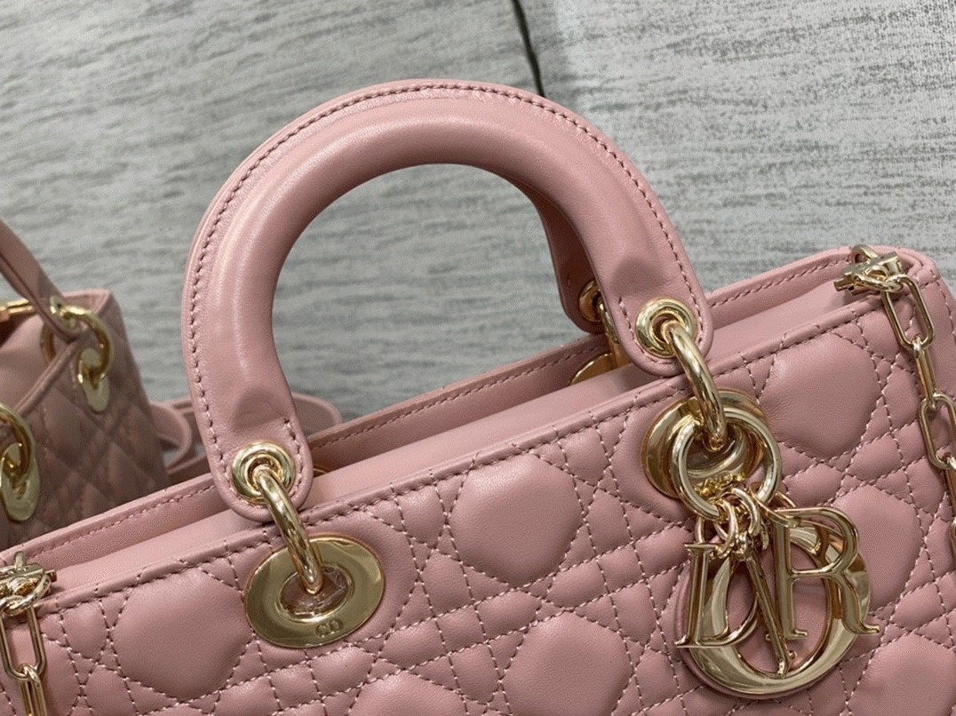D10r Lady D-Joy Medium Bag Replica in Peony Pink