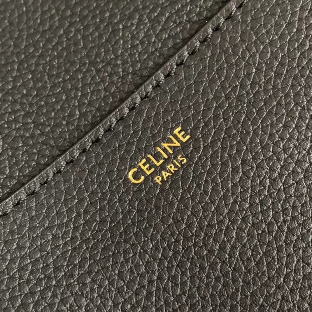 Top Quality Replica Ce1i*e Sangle Bucket Bag In Black Grained Calfskin