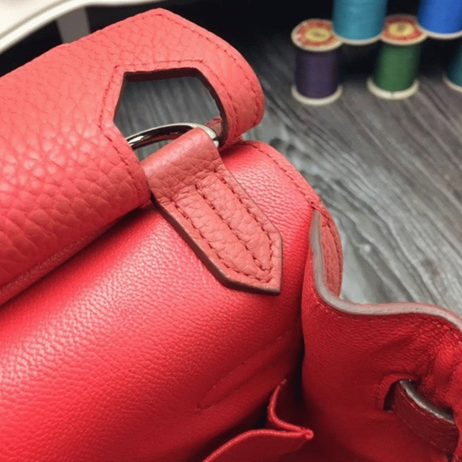 Large red fake H**me5 Jypsiere 34cm handbag