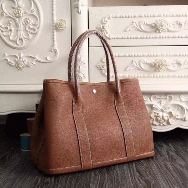 Brown Knockoff H**me5 Garden Party 36cm Practical Canvas Tote