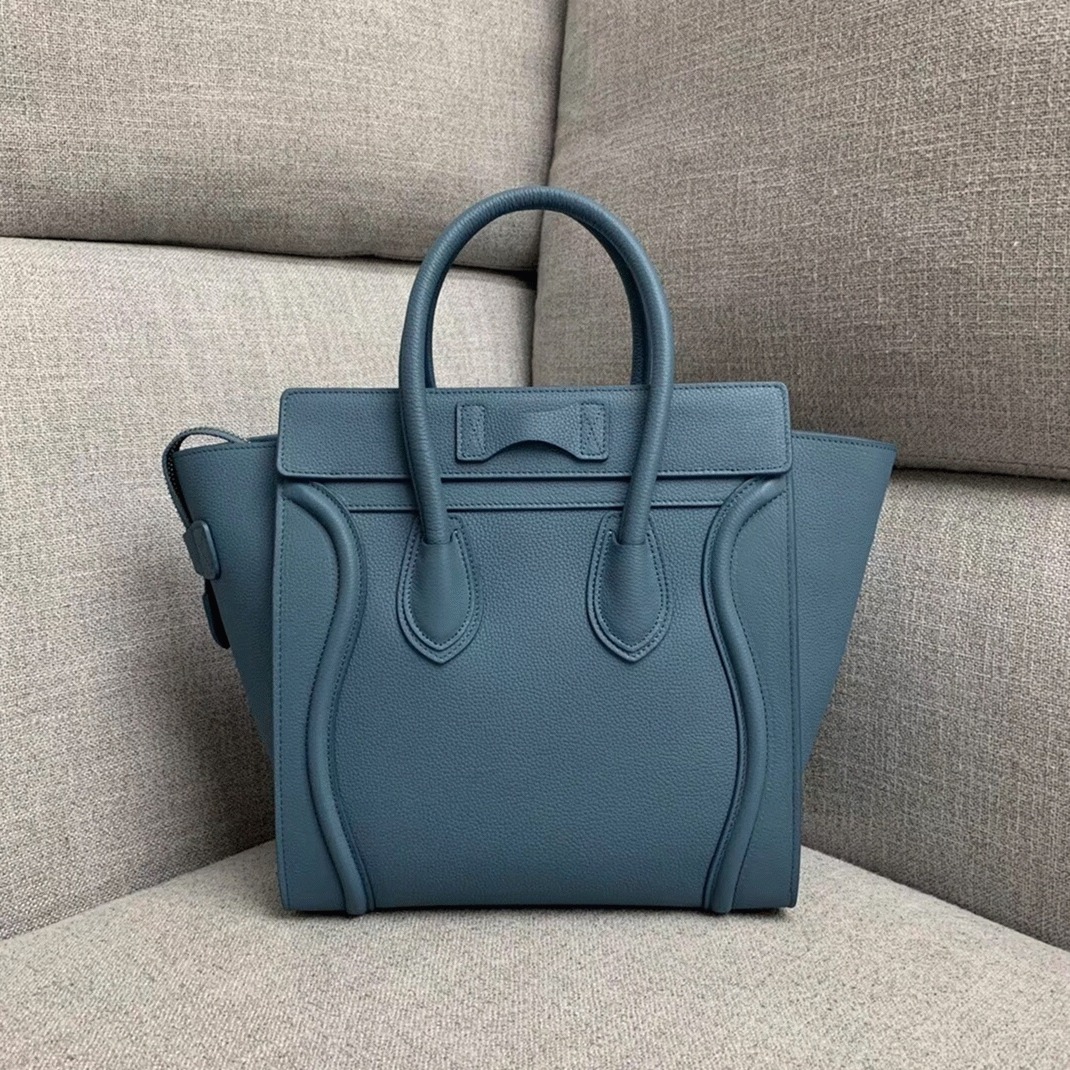 Ce1i*e Micro Luggage Tote Bag Knockoff in Slate Blue