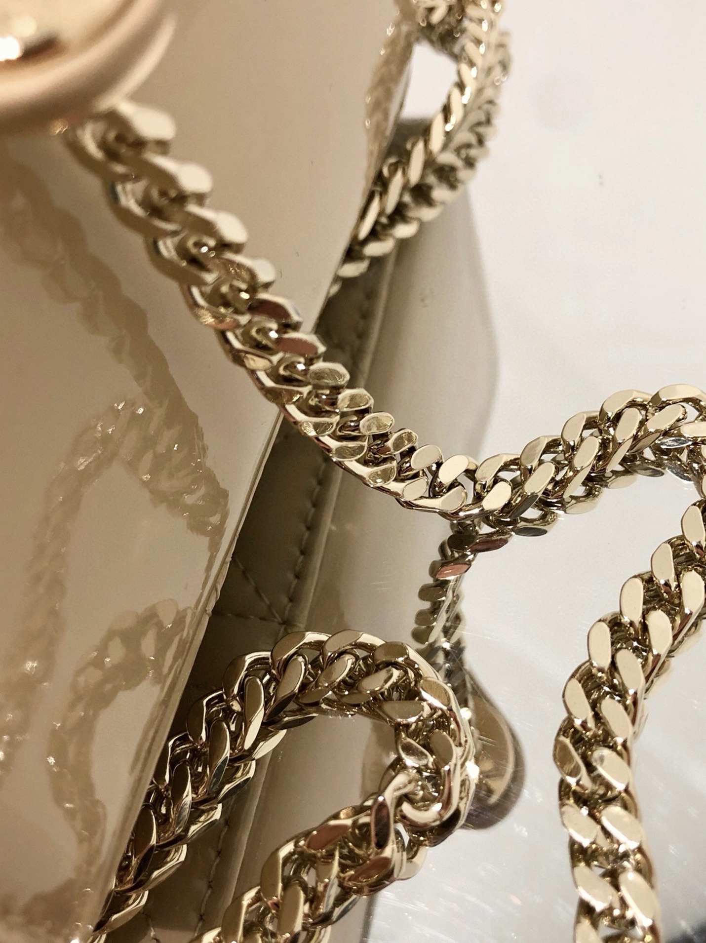 D10r Lady D10r Mini Chain Bag Knockoff in Aesthetic Beige
