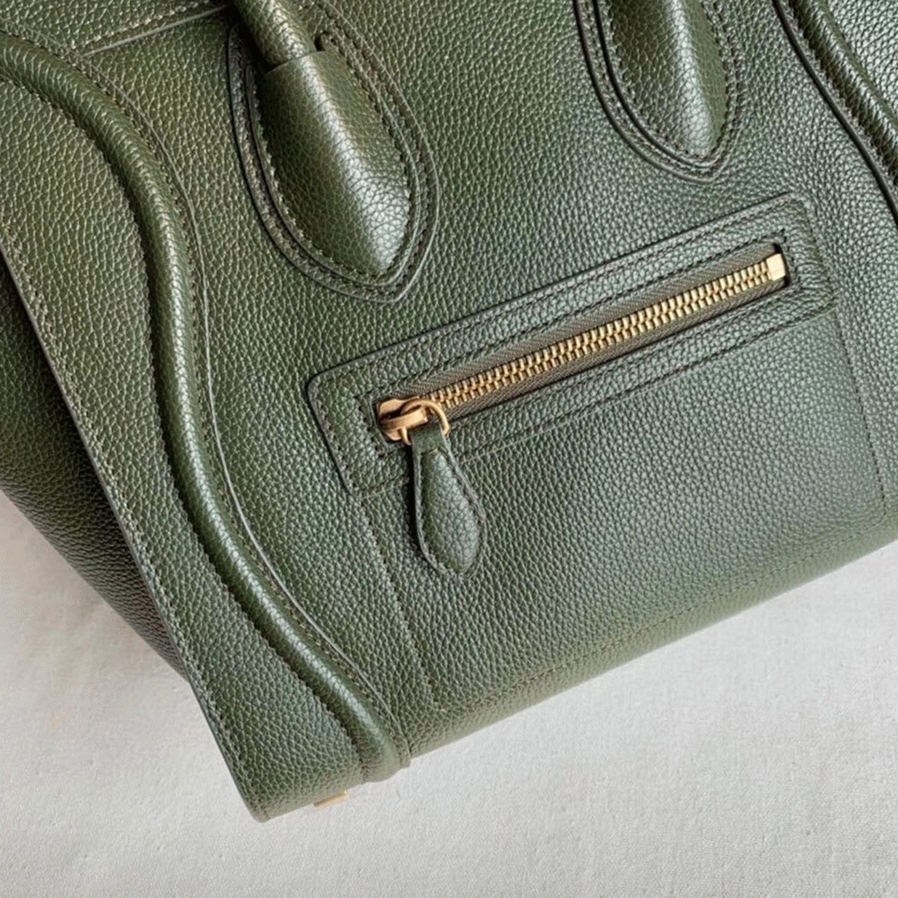 Ce1i*e Micro Luggage Tote Bag Knockoff in Khaki Green