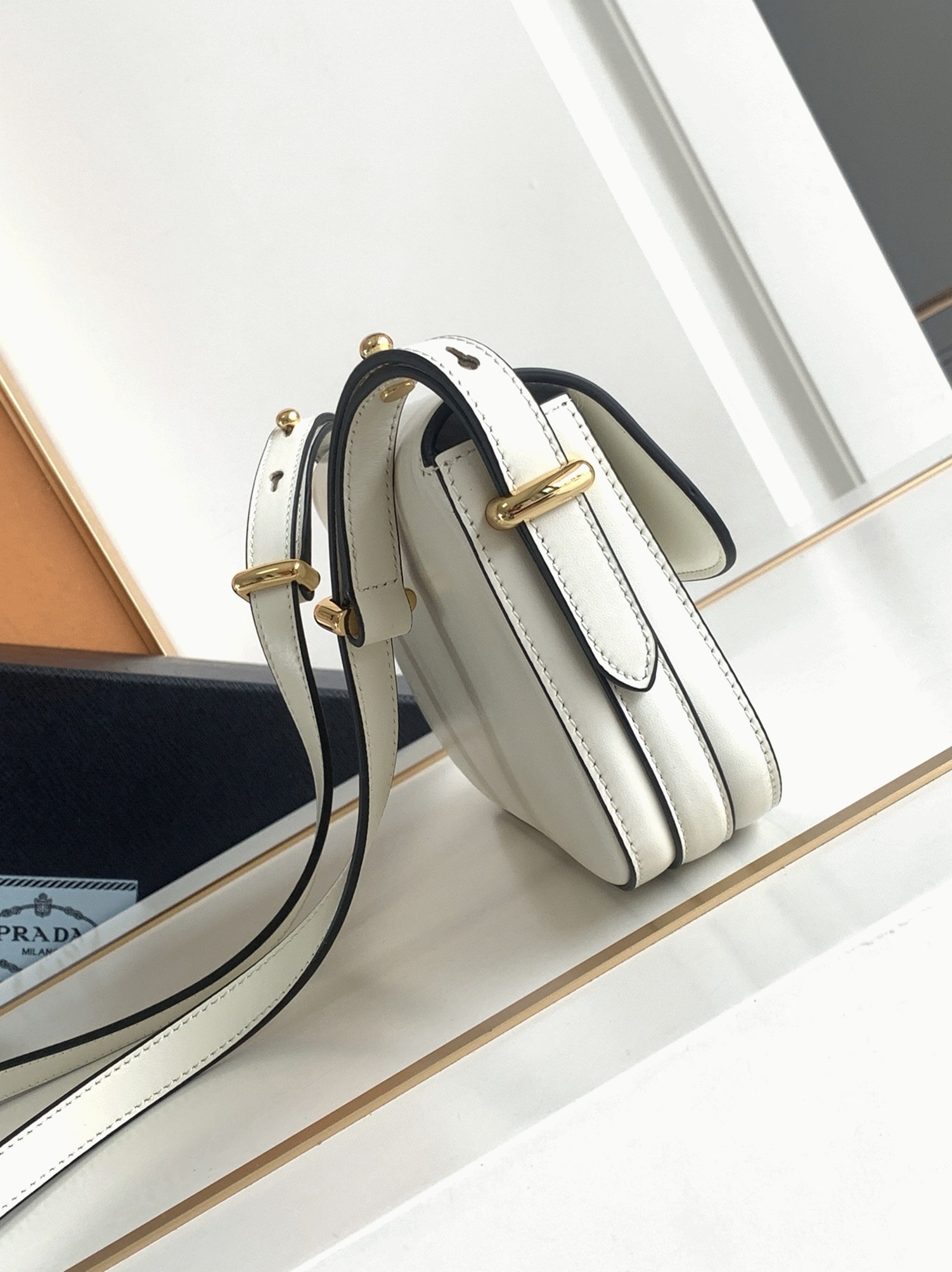 Pra*a Shoulder Bag Fake in White