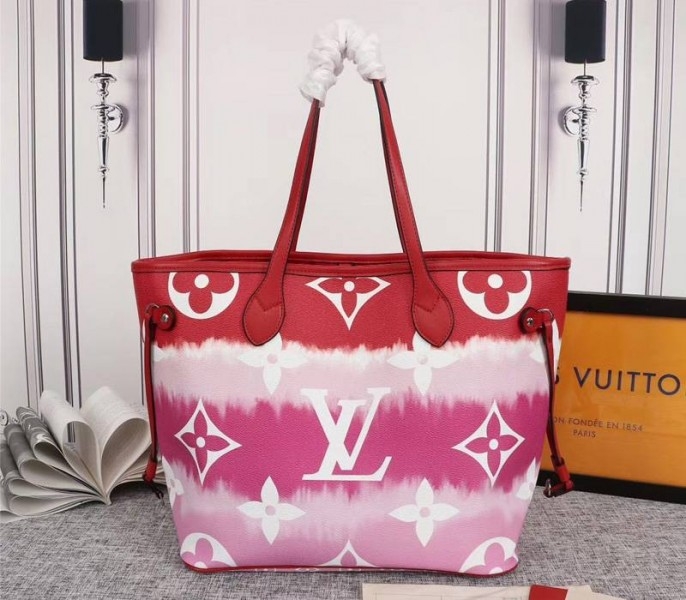 L0vis Vvtt0n Seasonal Escale Neverfull MM Tote In Rouge Red