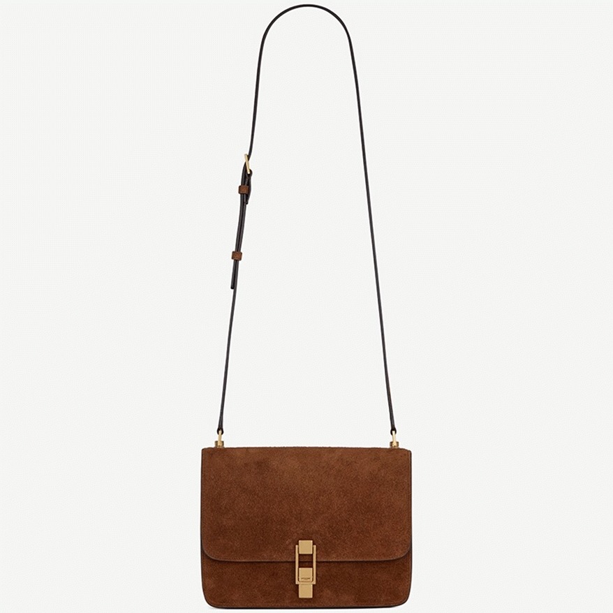 Fake Sa1nt Lau*nt Le Carre Satchel Bag Brown