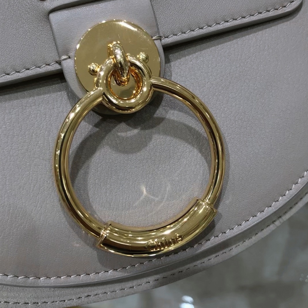 Top Quality Replica Chloe Small Tess Shoulder Bag In Grey Calfskin