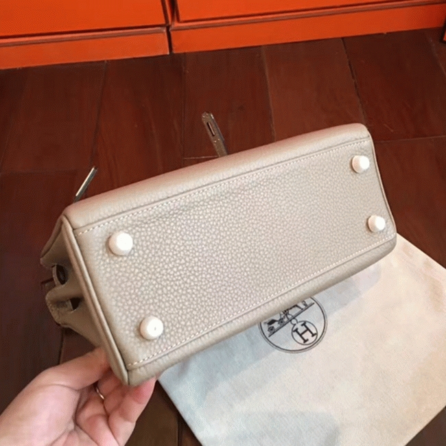 Grey Clemence Knockoff H**me5 Kelly 25cm Elegant Handbag