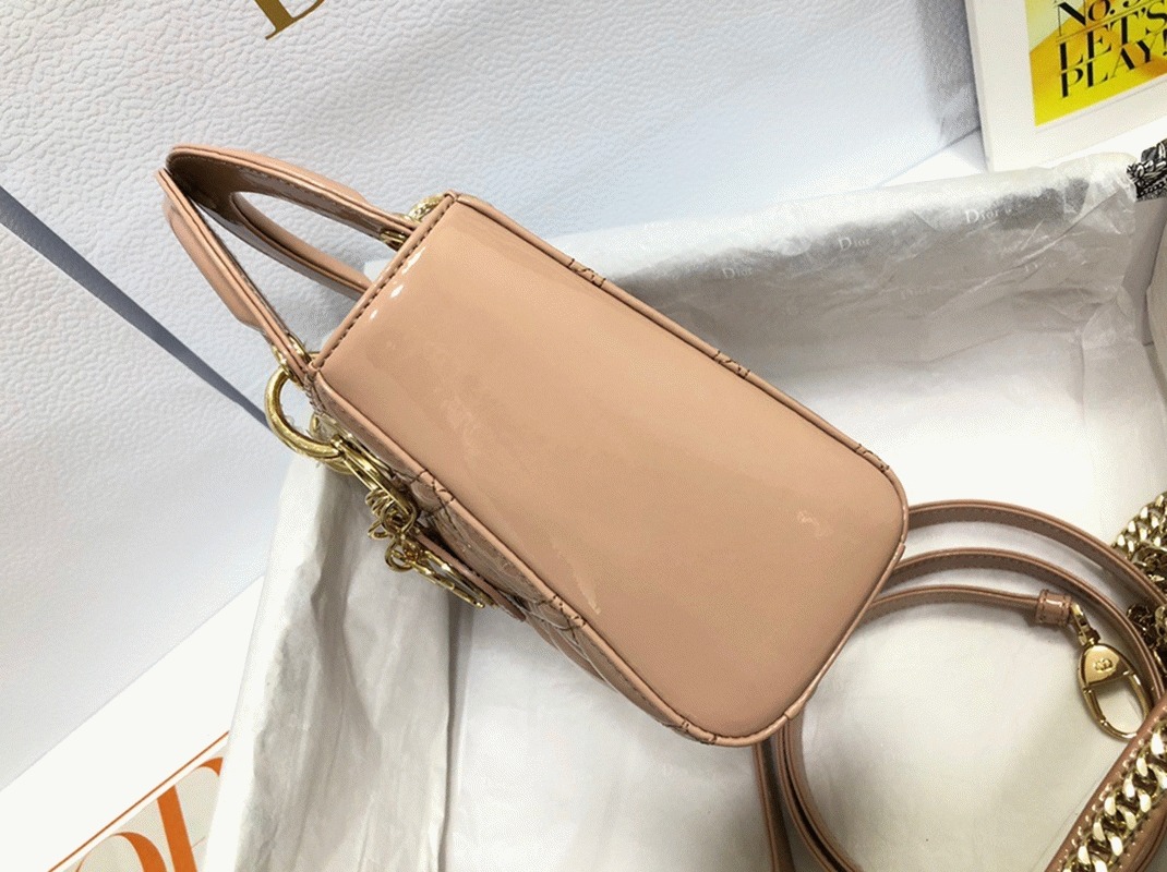 D10r Lady D10r Mini Chain Bag Fake in Nude