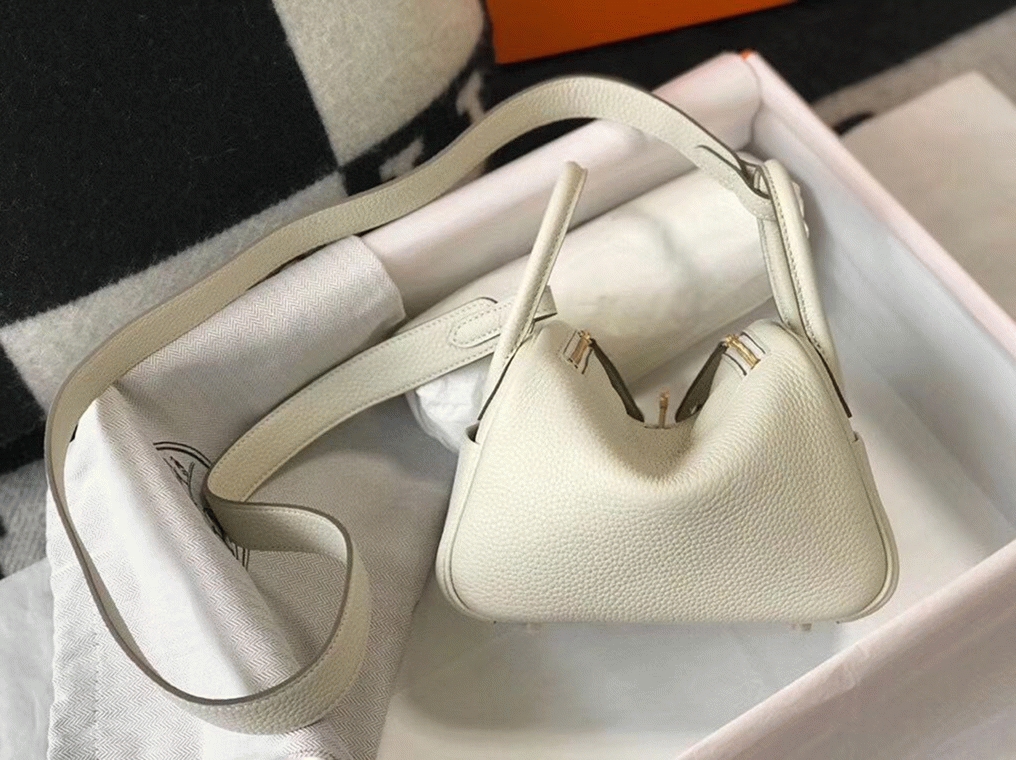 Replica H**me5 Lindy Mini handbag in white clemence leather