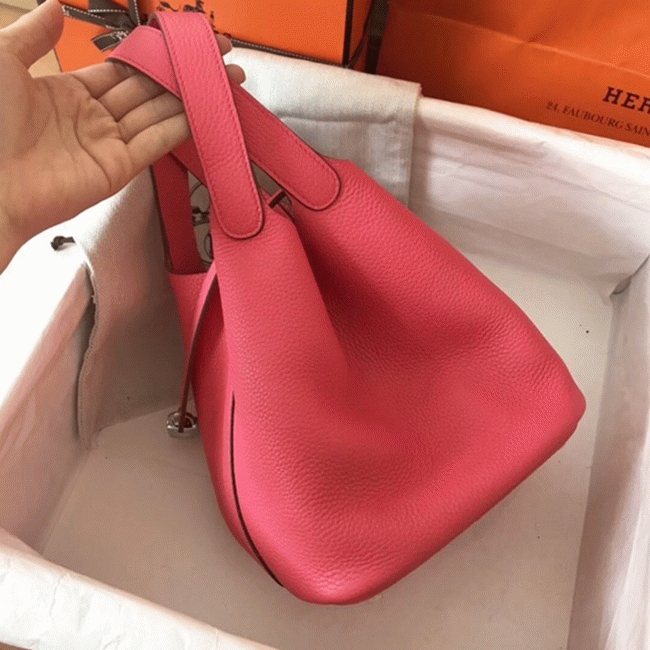 Rose lipstick cheap replica H**me5 Picotin Lock 18cm handbag