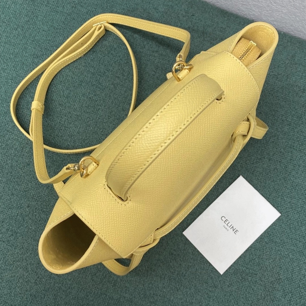 Ce1i*e Belt Nano Bag Fake in Yellow