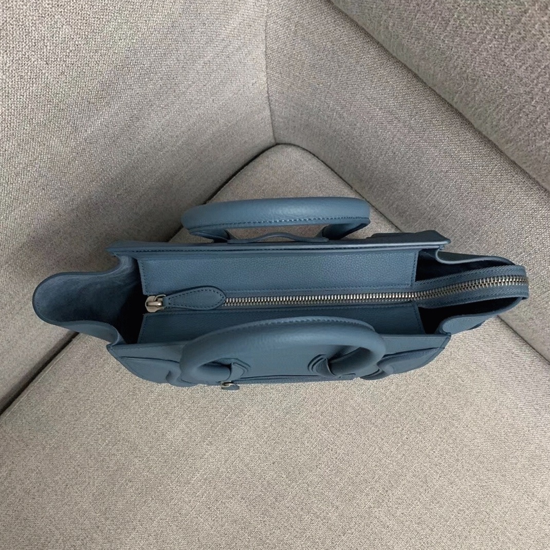 Ce1i*e Micro Luggage Tote Bag Knockoff in Slate Blue