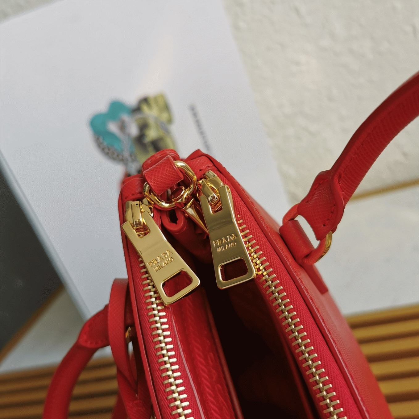 Red Pra*a Mini Galleria Bag Replica