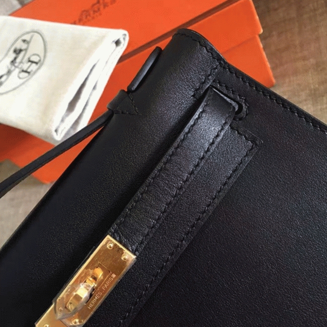 Black Swift Top Replica Luxury H**me5 Kelly Pochette Minimalist Clutch