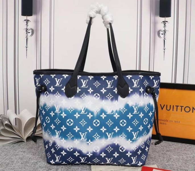 L0vis Vvtt0n Seasonal Escale Neverfull MM Tote In Blue