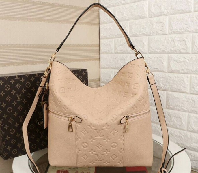 L0vis Vvtt0n Monogram Empreinte Melie Hobo In Beige
