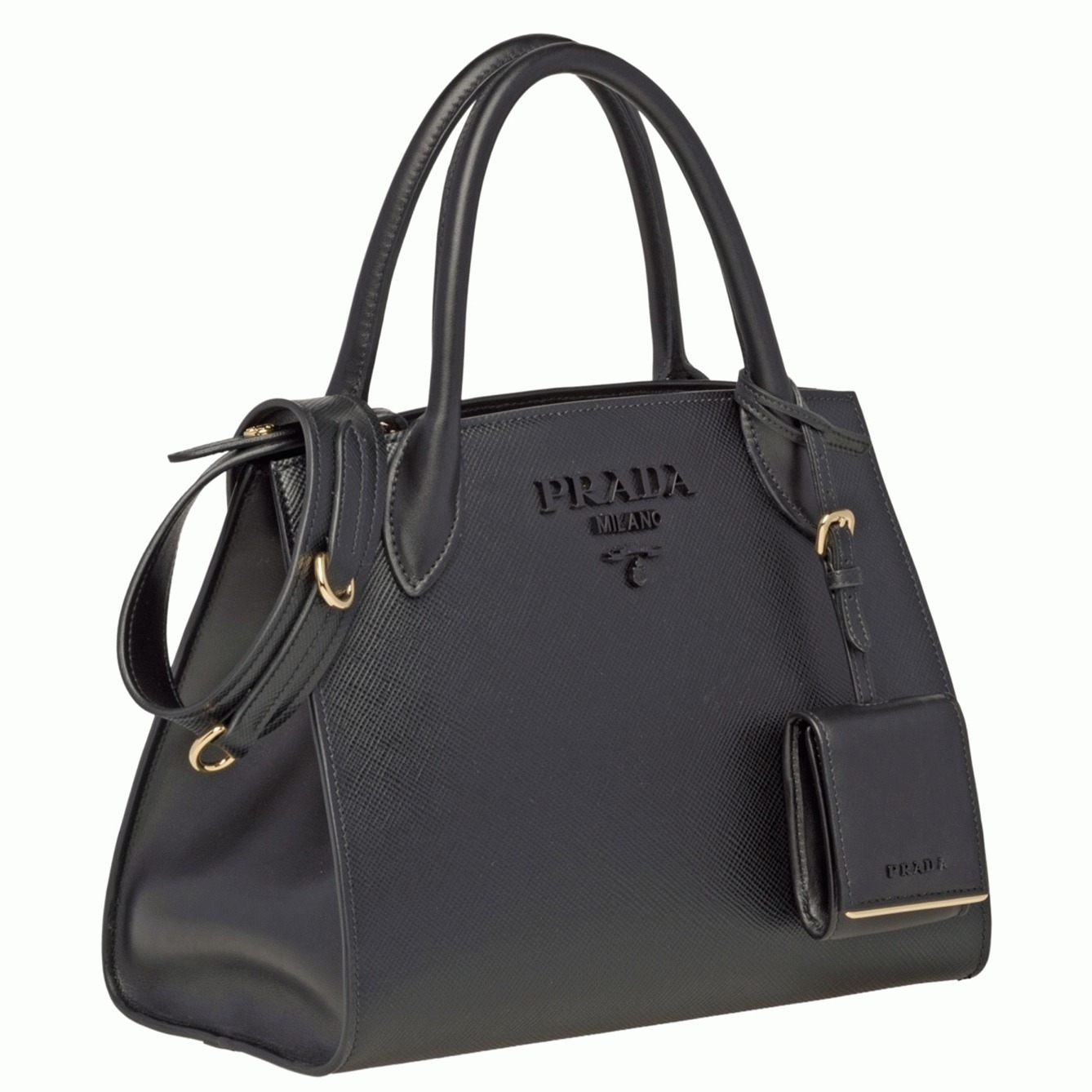 Pra*a Monochrome Small Bag Imitation in Black