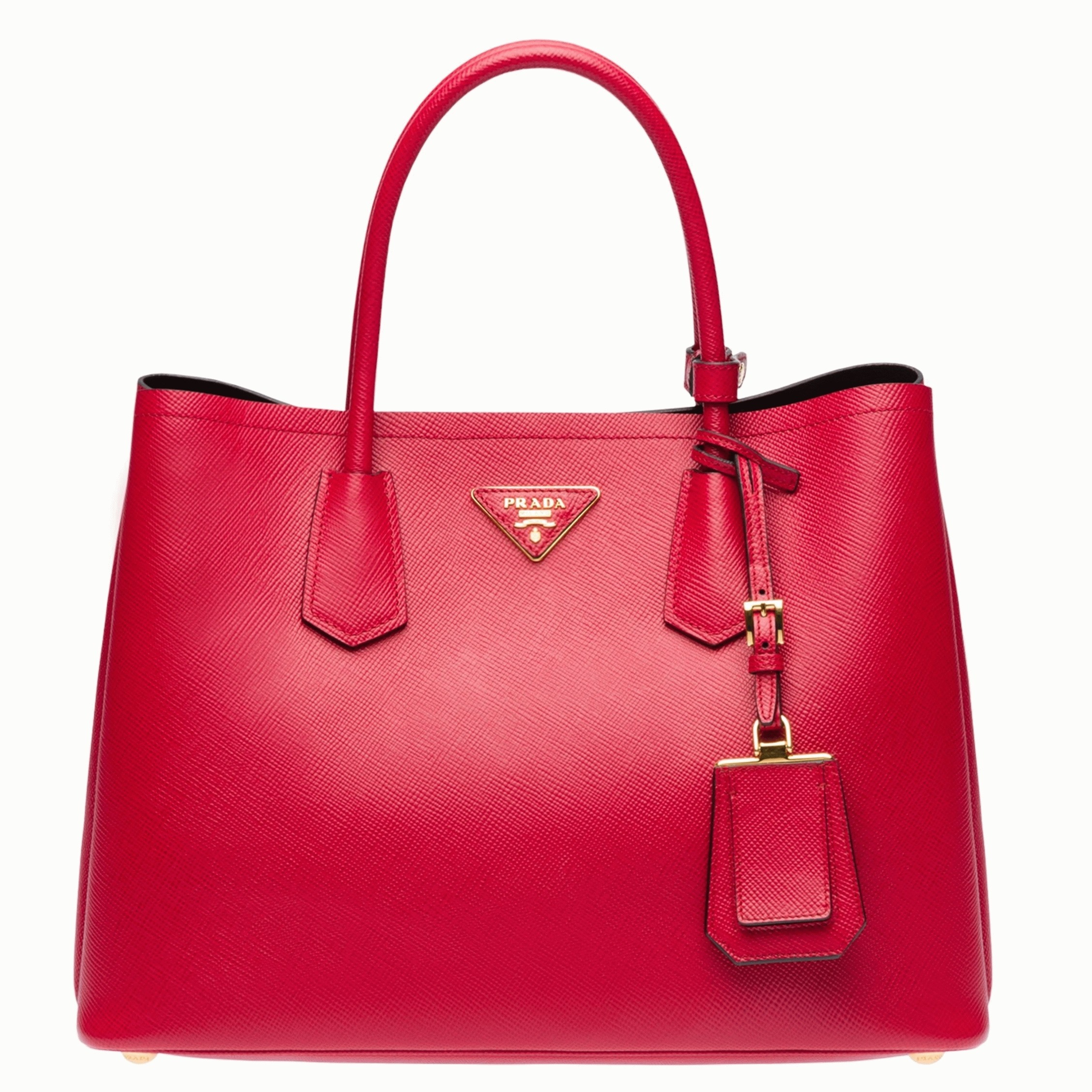 Red Pra*a Double Medium Tote Bag Replica