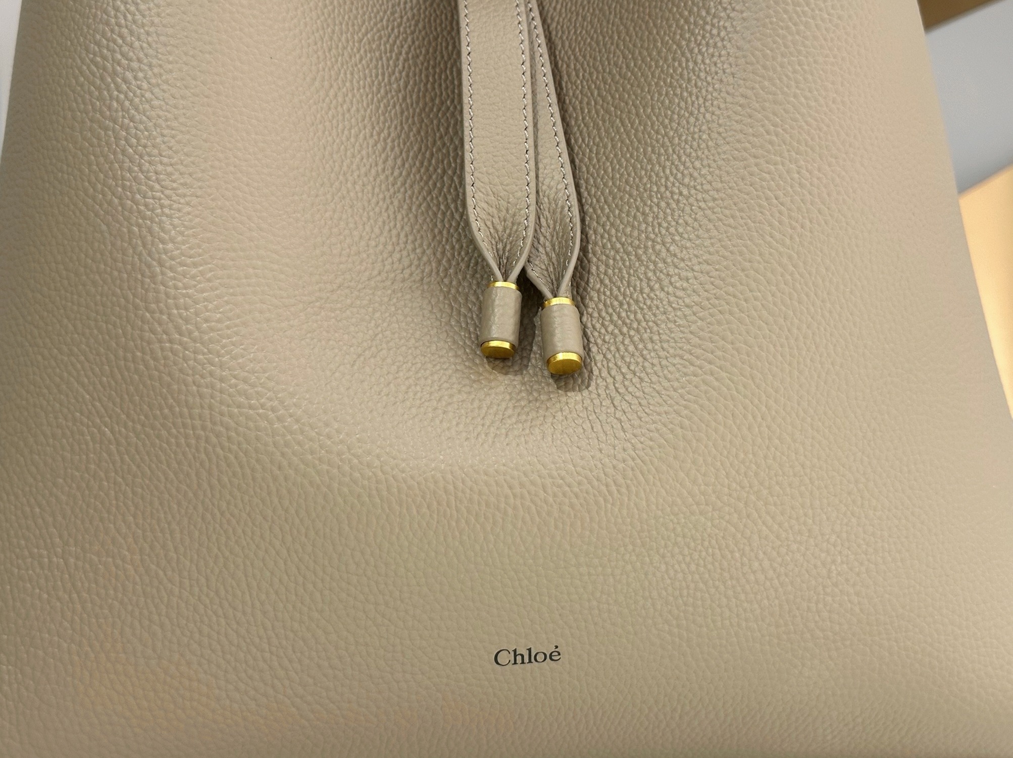 Top Quality Fake Chloe Marcie Hobo Bag in Grey Grained Leather