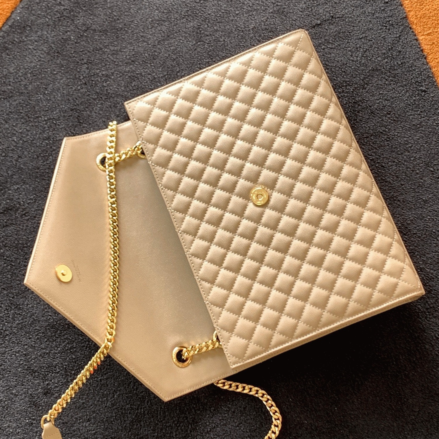 Replica Sa1nt Lau*nt Envelope Large Bag Beige