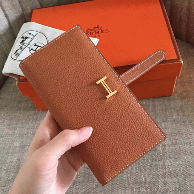 Brown Knockoff Designer H**me5 Bearn Wallet
