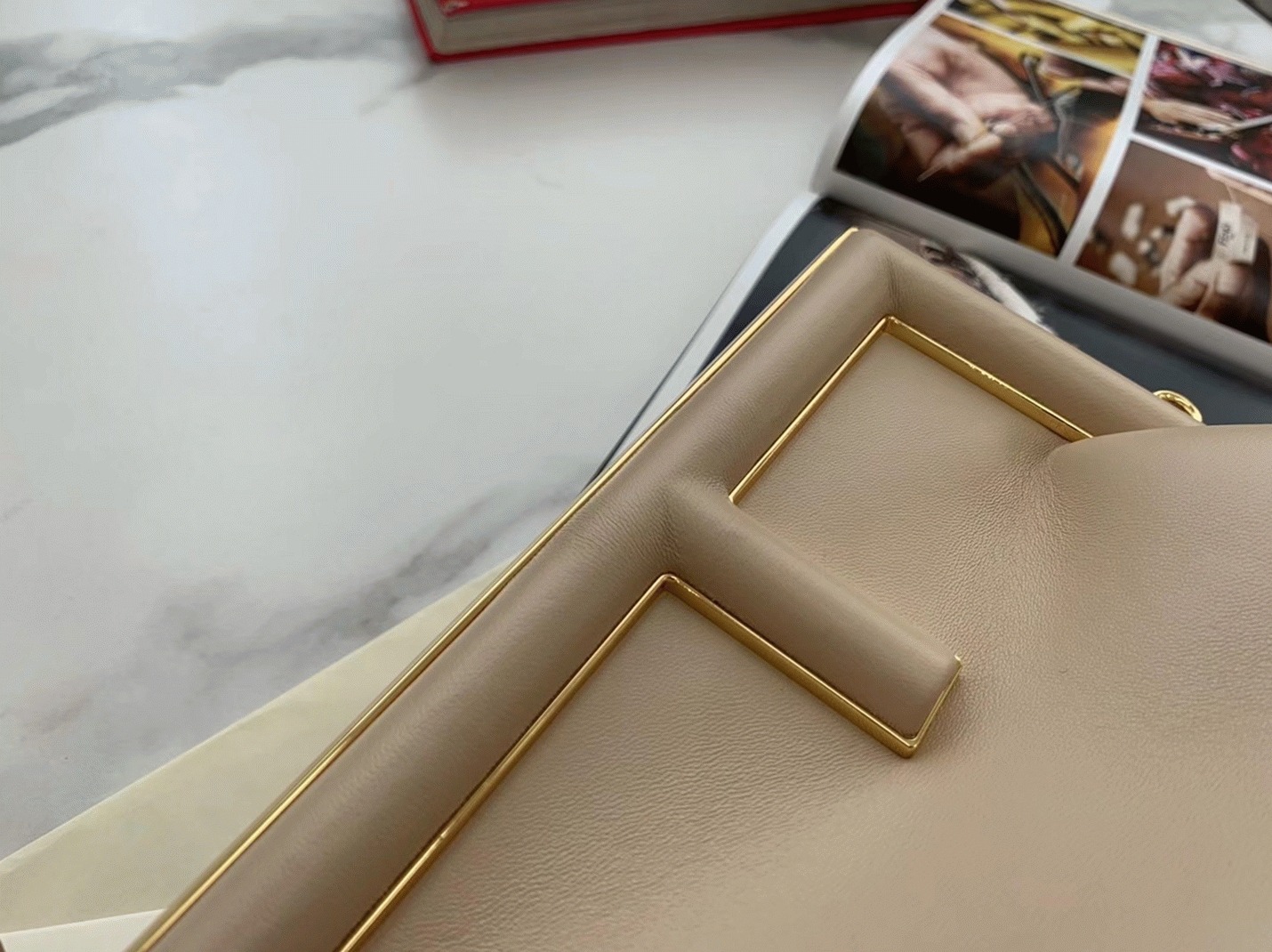 Top Quality Knockoff F**di First Medium Bag In Beige Nappa Leather