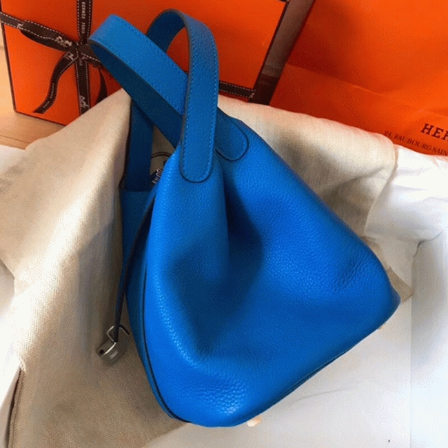 Top quality blue hydra fake H**me5 Picotin Lock 22cm handbag
