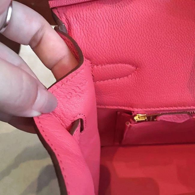 Rose Lipstick Colored H**me5 Birkin 25cm Copy Bag
