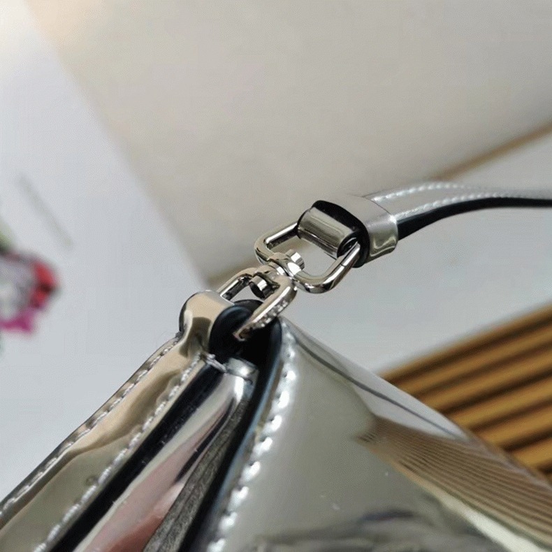 Silver Pra*a Cleo Flap Bag Knockoff