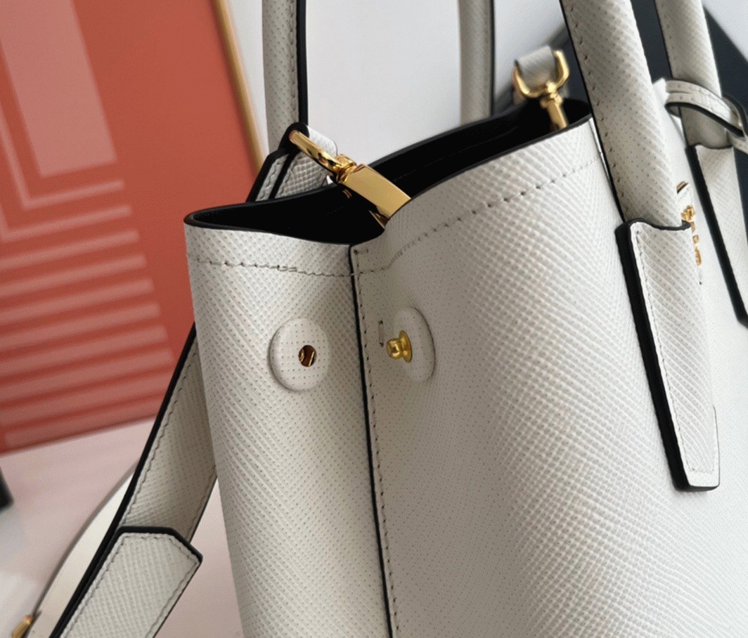 White Pra*a Double Mini Bag Replica