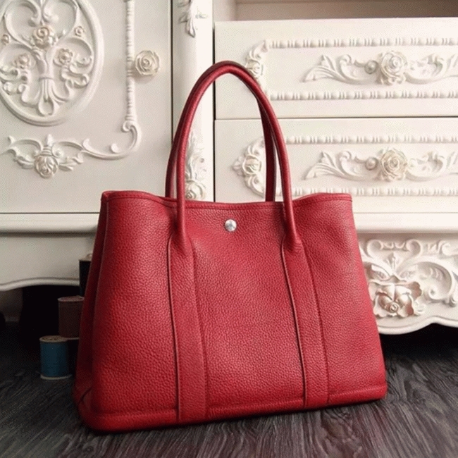 Red Fake AAA H**me5 Garden Party 30cm Bright Tote Bag