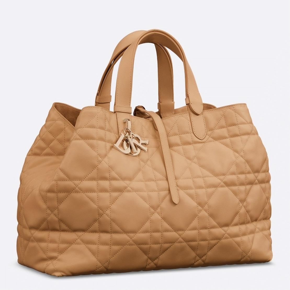 D10r Toujours Large Bag Fake in Brown Macrocannage Calfskin
