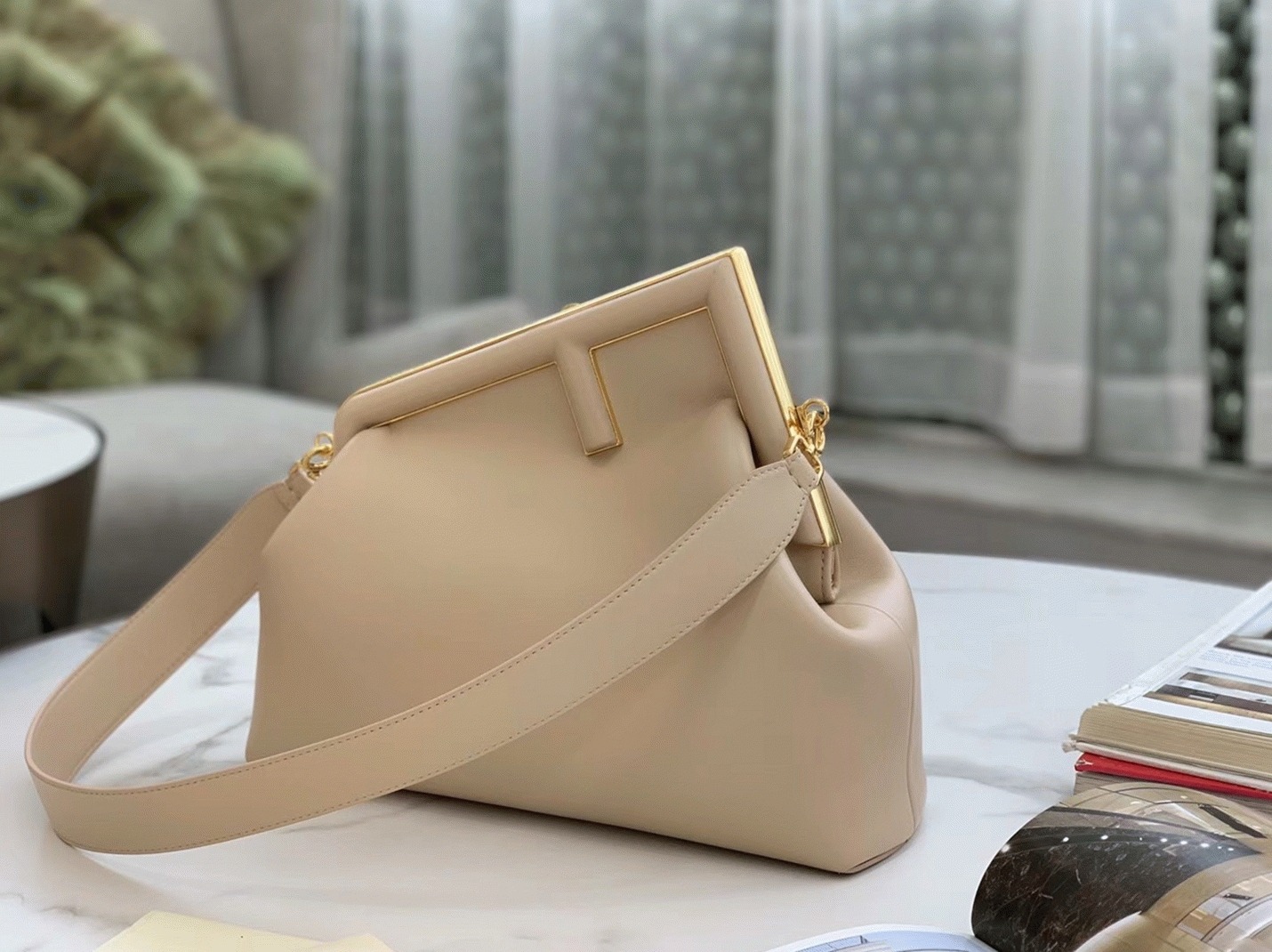 Top Quality Knockoff F**di First Small Bag In Beige