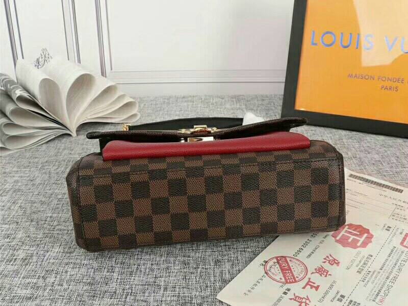 L0vis Vvtt0n Damier Ebene Canvas Vavin PM Bag In Bordeaux Red