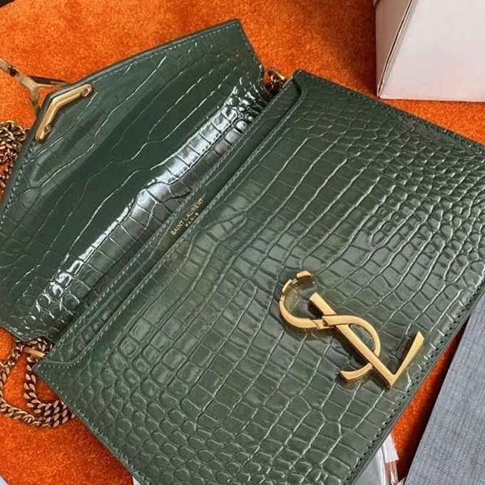 Replica Sa1nt Lau*nt Cassandra Medium Bag Green Crocodile