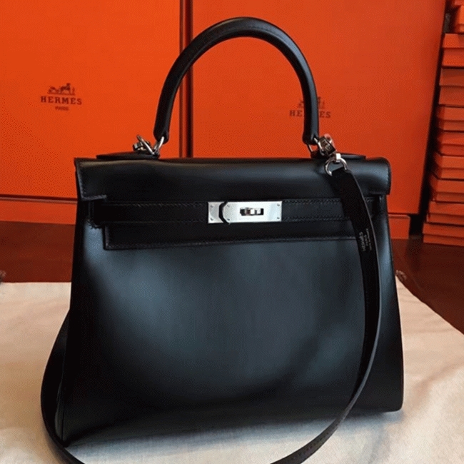 Black Replica H**me5 Kelly Retourne 28cm Everyday Tote