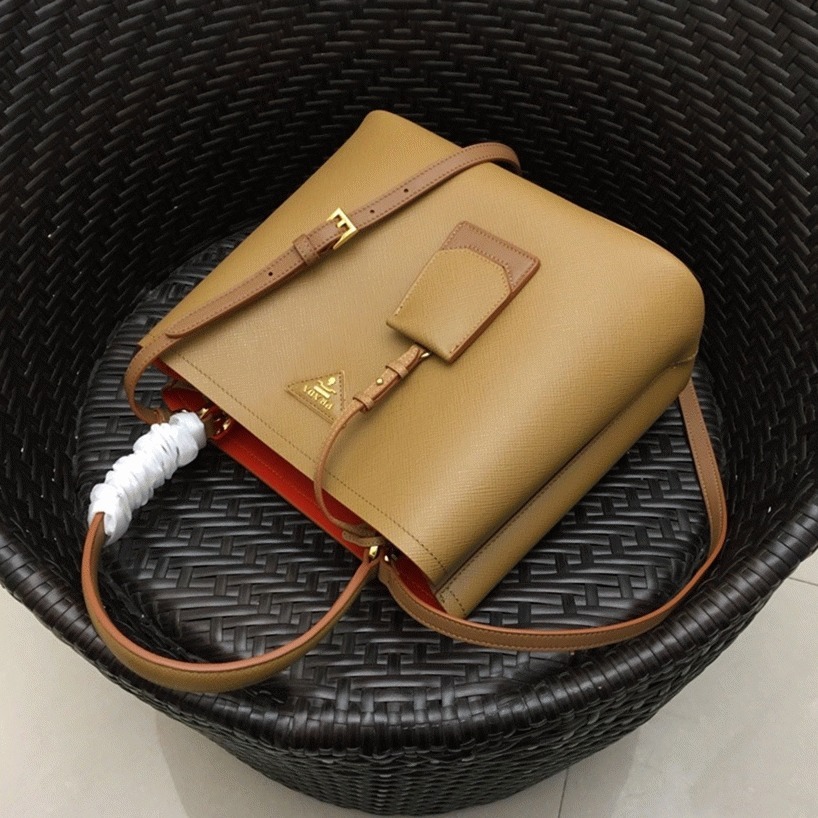 Brown Pra*a Large Panier Bag Replica