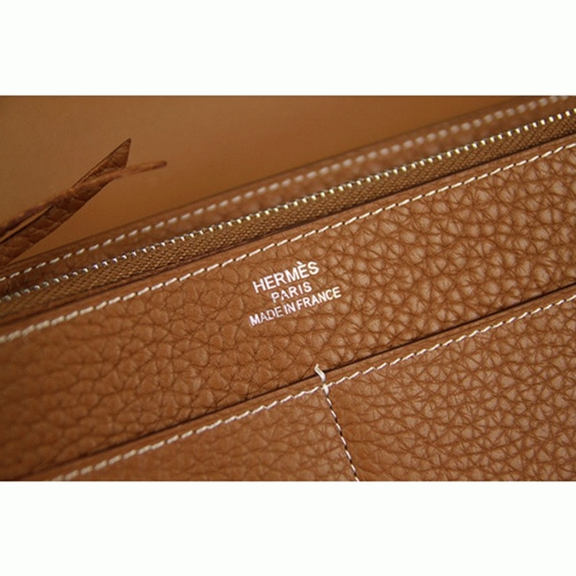 Brown best replica H**me5 Dogon combine wallet