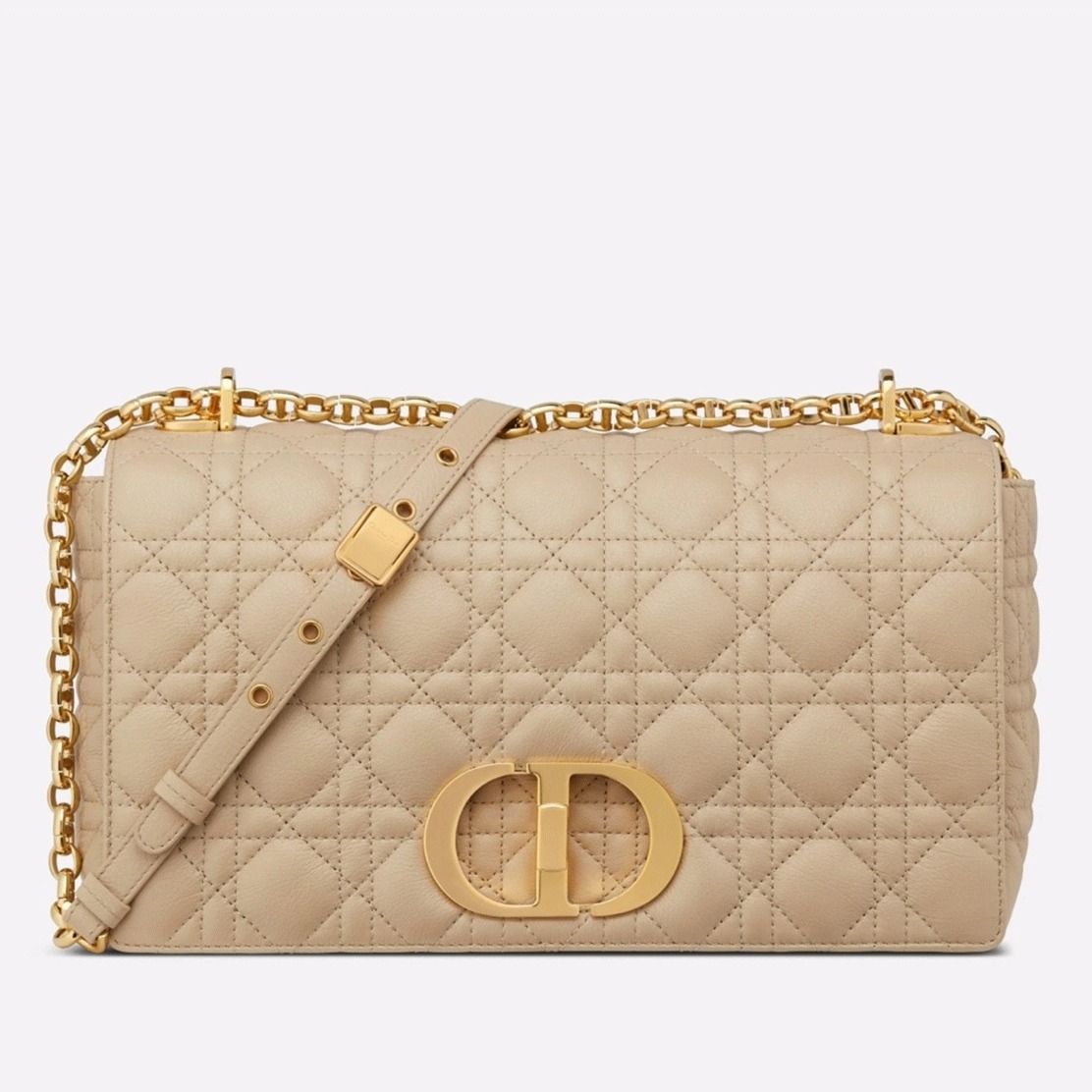 D10r Caro Large Bag Knockoff in Beige