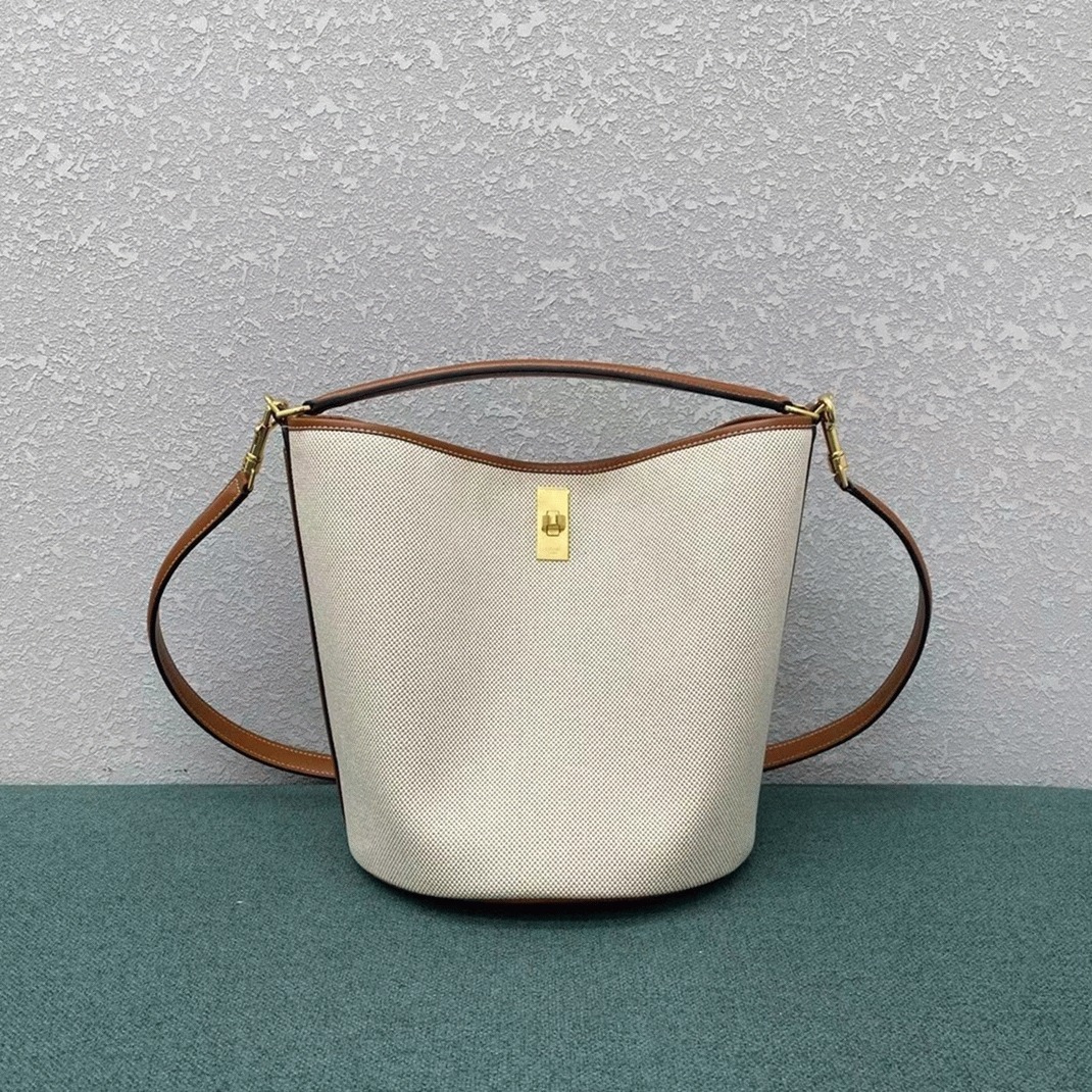 Top Quality Replica Ce1i*e Bucket 16 Bag In Textile and Calfskin