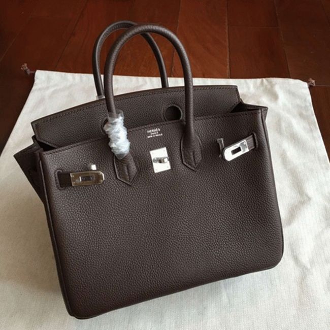H**me5 Birkin 25cm Handmade Knockoff Bag in Café Shade