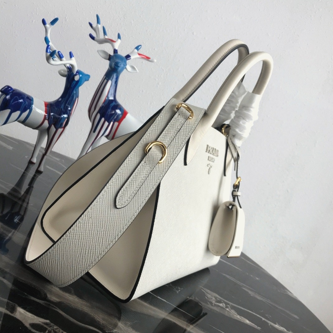 Pra*a Monochrome Small Bag Knockoff in White