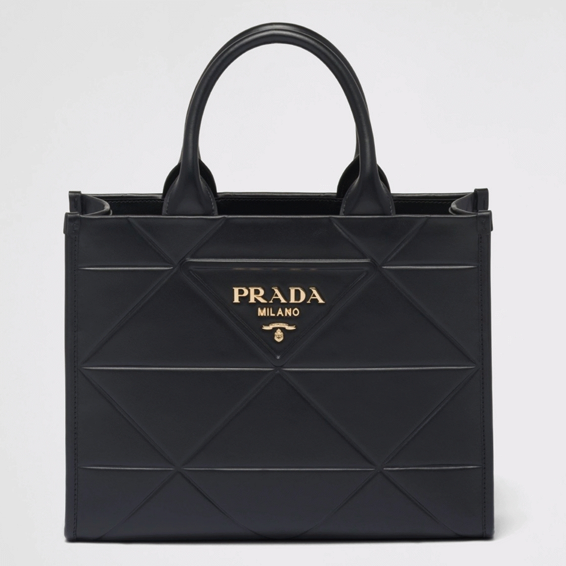 Pra*a Symbole Small Bag Fake with Topstitching in Black